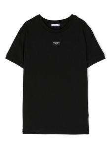 Dolce & Gabbana Kids t-shirt en coton à patch logo - Noir