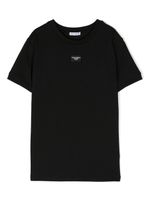 Dolce & Gabbana Kids t-shirt en coton à patch logo - Noir - thumbnail