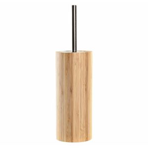 WC/Toiletborstel in houder bruin bamboe hout 37 x 10 cm   -