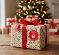 Kerst sticker voor gepersonaliseerde naam cadeau