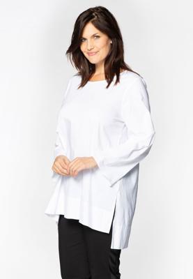 Yoek Shirt met splitten | Wit | Maat 50/52