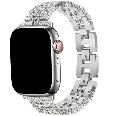 Apple Watch Diamant Stalen Schakel Band Eline - Zilver - 44, 45, 46 & 49mm Apple Watch Diamant Stalen Schakel Band Eline - Zilver - 44, 45, 46 & 49mm