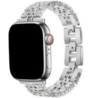 Apple Watch Diamant Stalen Schakel Band Eline - Zilver - 38, 40, 41 & 42mm Apple Watch Diamant Stalen Schakel Band Eline - Zilver - 38, 40, 41 & 42mm