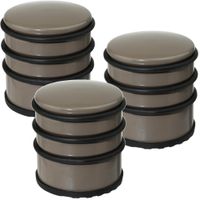 3x Stuks ronde deurstopper taupe 7 x 7,5 cm van metaal - thumbnail