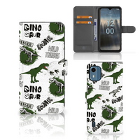 Telefoonhoesje met Pasjes voor Nokia C12 Dinosaurus - thumbnail