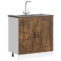 Spoelbakonderkast Kalmar 80x46x81,5cm bewerkt hout gerookteiken Spoelbakonderkast Kalmar 80x46x81,5cm bewerkt hout gerookteiken