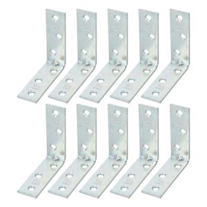 AMIG hoekankers/stoelhoeken - 10x - verzinkt staal - breedte 1.9cm - lengte 2 x 6cm