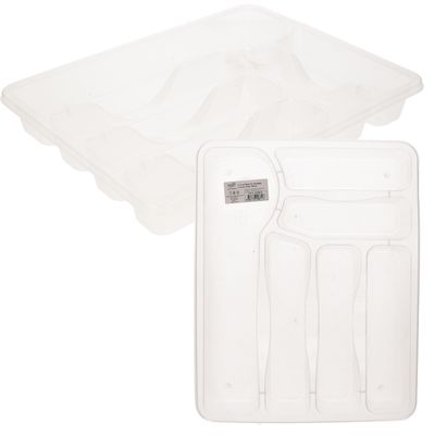 Set van 2x stuks transparante bestekbakken/bestekhouders 37 x 29 cm