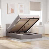 Bed met matras 140x190 cm stof taupe