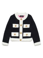 DSQUARED2 KIDS cardigan en coton à design bicolore - Noir