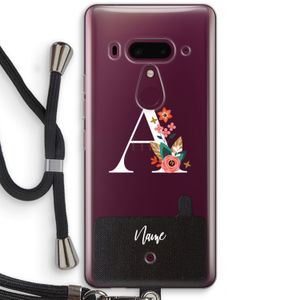 Pink Bouquet: HTC U12+ Transparant Hoesje met koord