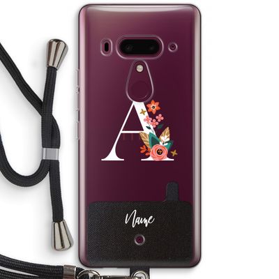 Pink Bouquet: HTC U12+ Transparant Hoesje met koord