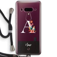 Pink Bouquet: HTC U12+ Transparant Hoesje met koord