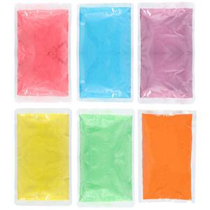 Holi kleurpoeder - 6x kleuren zakjes - 70 gr per zakje - festival/party - heilig kleuren poeder