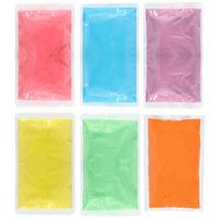 Holi kleurpoeder - 6x kleuren zakjes - 70 gr per zakje - festival/party - heilig kleuren poeder