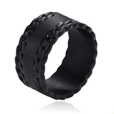 Edelstaal Heren Ring - Double Cuban Wide-21.5mm