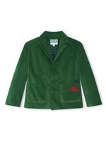 Kenzo Kids veste en velours à logo brodé - Vert - thumbnail