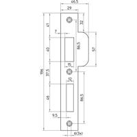 Nemef sluitplaat p646/17 RVS recht draairichting 1-3 korte lip
