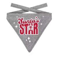 PLENTY GIFTS KERST BANDANA SANTA'S STAR GLITTER ZILVER