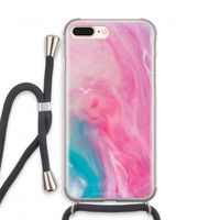 Roze explosie: iPhone 7 PLUS Transparant Hoesje met koord
