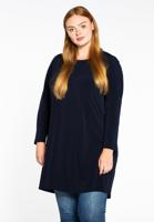 Yoek Tunic puckered shoulders | Blauw | Maat 50/52