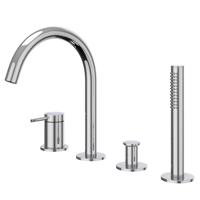 IVY Bond Badrandcombinatie - 4-wegs - mengkraan - draaibare uitloop - uittrekbare handdouche - Chroom 6301151 IVY Bond Badrandcombinatie - 4-wegs - mengkraan - draaibare uitloop - uittrekbare handdouche - Chroom 6301151