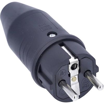AS Schwabe 61412 Stekker met randaarde Massief rubber 230 V Zwart IP44