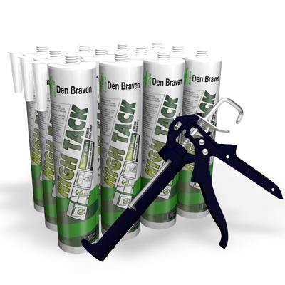 12x Zwaluw Den Braven High Tack - Wit + Kitspuit