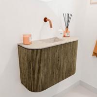 Toiletmeubel Mondiaz Joya Dlux | 63.2 cm | Meubelkleur Dusk | Faye wastafel Frappe Wasbak Midden | Zonder kraangat(en)