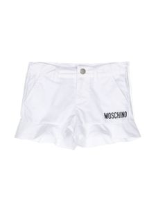 Moschino Kids short en coton à logo imprimé - Blanc