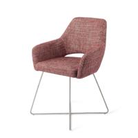 Jesper Home Eetkamerstoel 'Yanai' Cross Steel, kleur Berry Bars