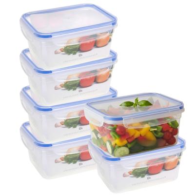 Vershoudbakje - 6x - 1100 ml - transparant - kunststof - 18,8 x 13 x 8,7 cm - Luchtdicht afgesloten