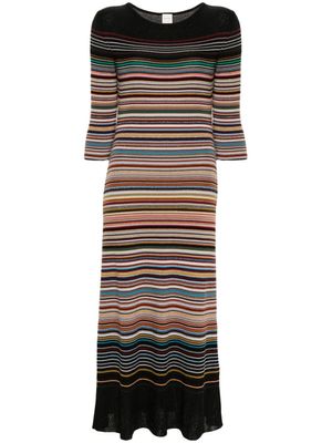 Paul Smith robe Signature Stripe à coupe mi-longue - Noir