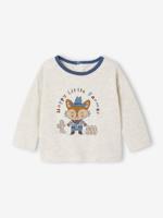T-shirt baby lange mouwen gemêleerd beige
