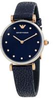 Horlogeband Armani AR1989 Leder Zwart 14mm