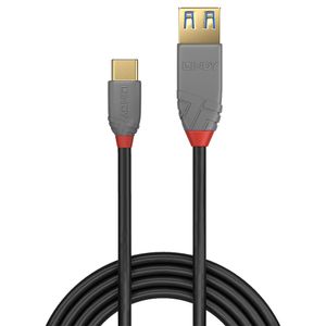 LINDY USB-kabel USB 3.2 Gen1 (USB 3.0 / USB 3.1 Gen1) USB-A bus, USB-C stekker 0.15 m Zwart 36895