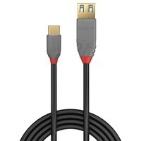 LINDY USB-kabel USB 3.2 Gen1 (USB 3.0 / USB 3.1 Gen1) USB-A bus, USB-C stekker 0.15 m Zwart 36895 - thumbnail