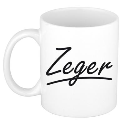 Zeger Naam koffiemok - beker - met sierlijke letters - wit - 300 ml - Cadeau - Heren Zeger Naam koffiemok - beker - met sierlijke letters - wit - 300 ml - Cadeau - Heren