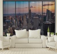New York fotobehang New york raam met uitzicht