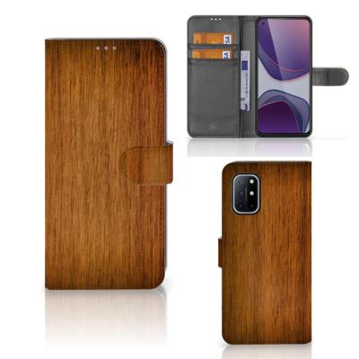 OnePlus 8T | Book Style Case | Donker Hout