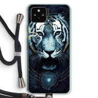Darkness Tiger: Pixel 5a 5G Transparant Hoesje met koord