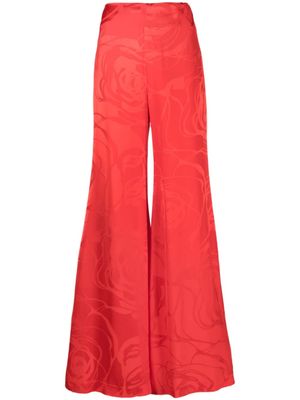 Silvia Tcherassi pantalon Grotte à fleurs en jacquard - Rouge