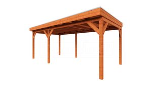 Trendhout Overkapping Casa 610x330 cm- Plat dak- Onbehandeld lariks Douglas hout- Trendhout