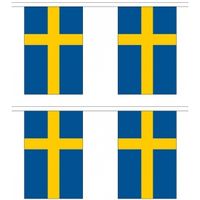 2x Zweden vlaggenlijnen van stof 3 m