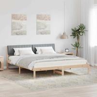 Bedframe Bruin en lichtgrijs 180 x 200 cm Massief grenenhout