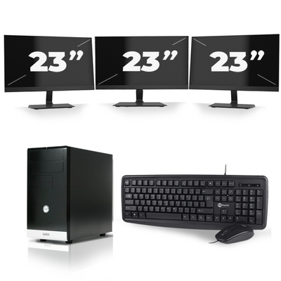 Gigabyte GZ-M1 Micro Tower - Intel Core i5-3e Generatie - 8GB RAM - 256GB SSD - Windows 10 + 3x 23 inch Monitor
