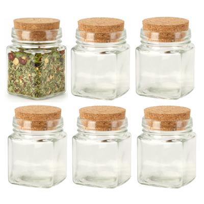 Kruidenpotjes / kleine voorraadpotjes - 12x stuks - glas - transparant - 160 ml