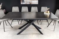 Uitschuifbare eettafel ALPINE 160-200cm antraciet keramiek zwart metalen frame - 43845 - thumbnail