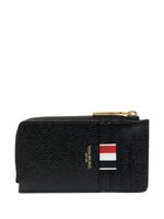 Thom Browne portefeuille zippé en cuir grainé - Noir