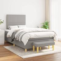 Boxspring met matras stof lichtgrijs 120x200 cm